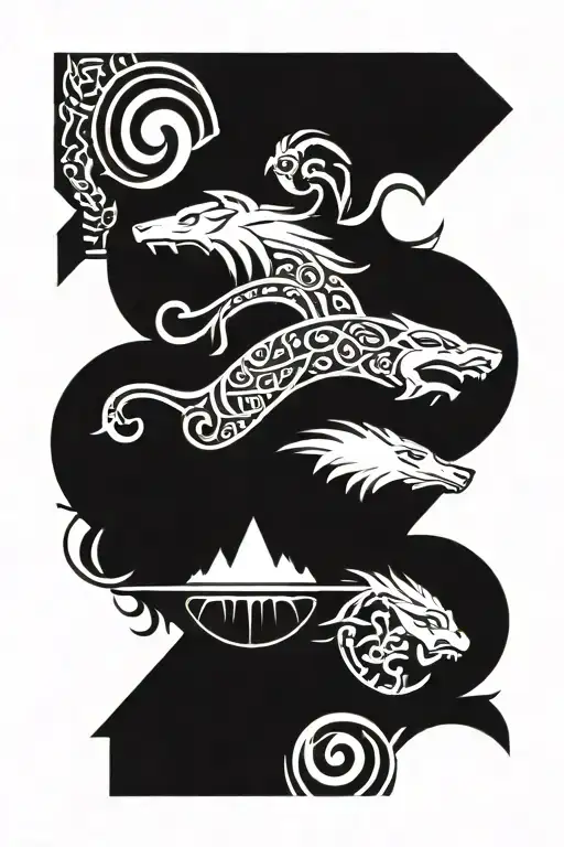 gothic norse mythology tattoo design idea