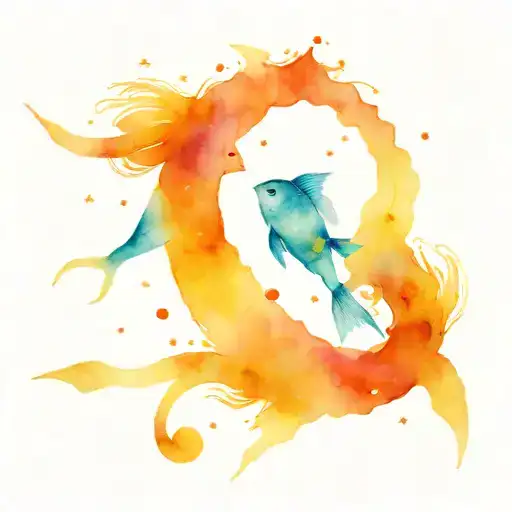 couple tattoo constellation fish and gemini tattoo design idea