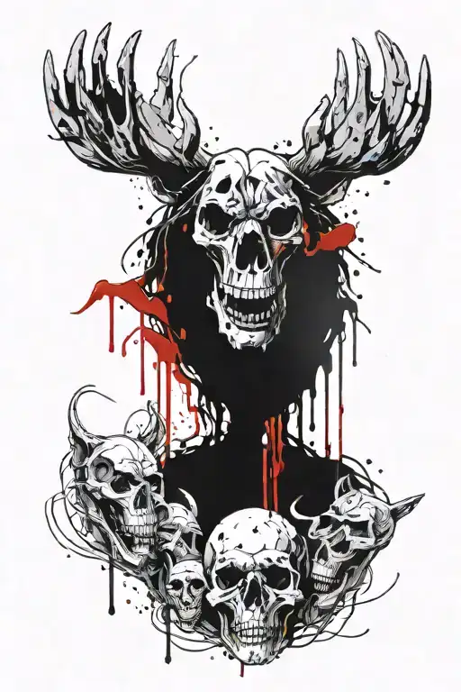 bear skull, pennywise, wolves tattoo design idea
