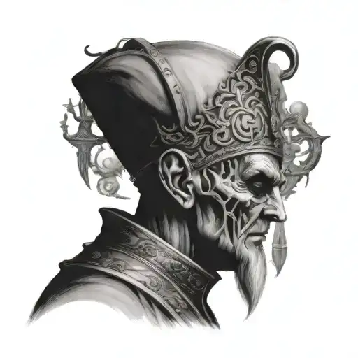 I'd like a tattoo of a "Satanic Pope" inspired by the band Ghost.  tattoo design idea