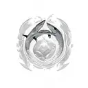 shark-infinity sign-heart -waves tattoo design idea