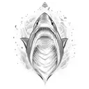 shark-infinity sign-heart -waves tattoo design idea