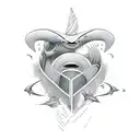 shark-infinity sign-heart -waves tattoo design idea