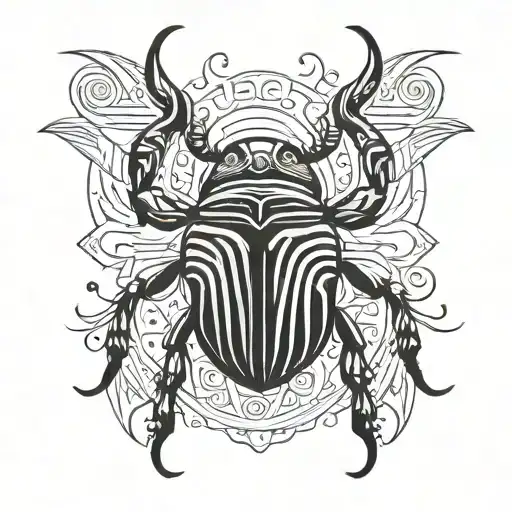 scarab beetle tattoo design idea