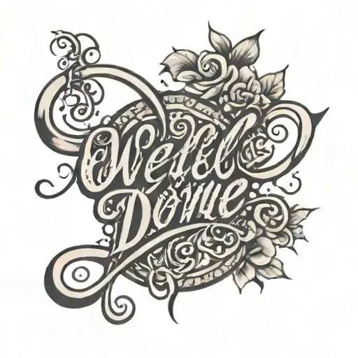 "Well done" handwriting cursive tattoo design idea