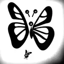 Coraline Button Key and Butterfly tattoo design idea