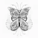 A butterfly wearing a black belt in judo, surrounded by hieroglyphics tattoo design idea