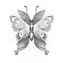 A butterfly wearing a black belt in judo, surrounded by hieroglyphics tattoo design idea