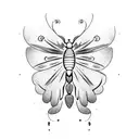 A butterfly wearing a black belt in judo, surrounded by hieroglyphics tattoo design idea