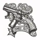 "come and take it" make a graphic based tattoo design idea
