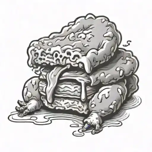 chicken nugget tattoo design idea