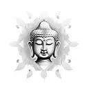 Buddha geometric psychedelic tattoo design idea