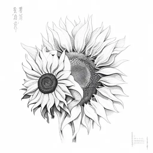 sunflower tattoo design idea