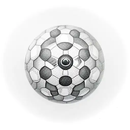 A motorcycle with soccer ball wheels tattoo design idea