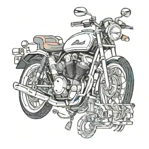 electrician's materials, motorcycle parts and with the name Alison tattoo design idea