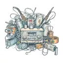 electrician materials, sea and with the name Alison tattoo design idea