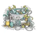 electrician materials, sea and with the name Alison tattoo design idea