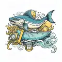 electrician materials, sea and with the name Alison tattoo design idea