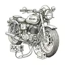 electrician's materials, motorcycle parts and with the name Alison tattoo design idea