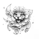 nome com mãe e bebe e flores  tattoo design idea