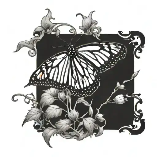 monarch butterfly tattoo design idea