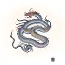 dragon and snake Chinese  tattoo design idea