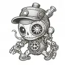 steampunk voodoo doll tattoo design idea