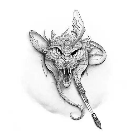 rabe uhr  tattoo design idea