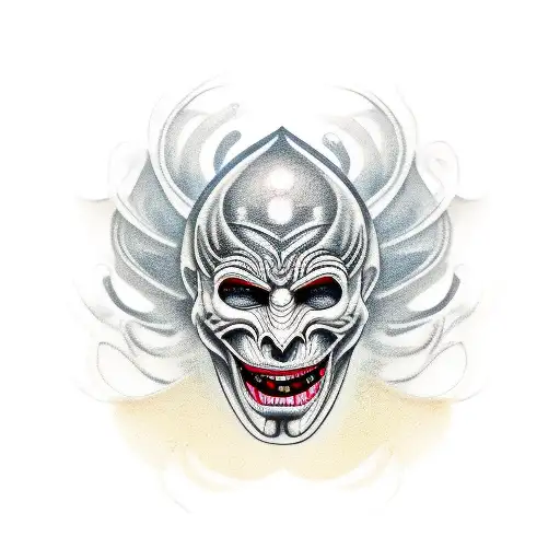 sad and happy masks theatre tattoo design idea