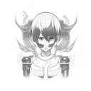 Create a captivating concept for an 'Edgerunners' anime series spin-off set within the Cyberpunk 2077 universe. Develop  tattoo design idea