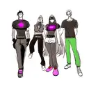 Create a captivating concept for an 'Edgerunners' anime series spin-off set within the Cyberpunk 2077 universe. Develop  tattoo design idea