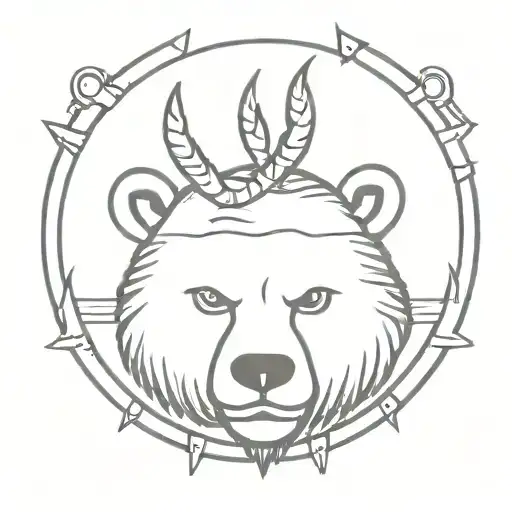 brain in bear trap tattoo design idea