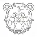 brain in bear trap tattoo design idea