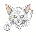 demon cat tattoo design idea