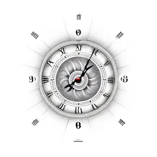 clock with the number 8 in the middle  tattoo design idea