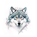 Wolf moon  tattoo design idea