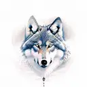 Wolf moon  tattoo design idea