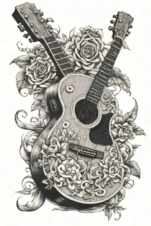 psalms 23 and guitar tattoo design idea