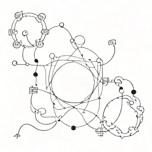 many small tattos that is connecting to one piece tattoo design idea