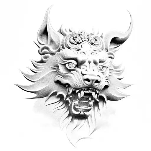 Foo Dog tattoo design idea