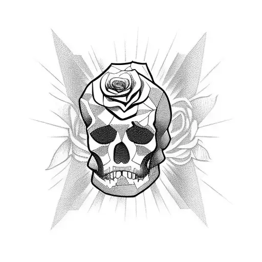 max payne with roses tattoo design idea