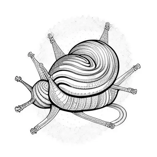 cute snail  tattoo design idea