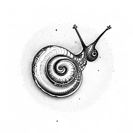 cute snail  tattoo design idea