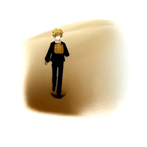 man walking on sand dune  tattoo design idea