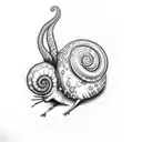 cute snail  tattoo design idea