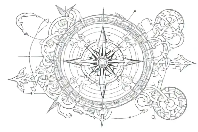 compass and cross tattoo tattoo design idea