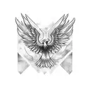 spread wing eagle tattoo design idea