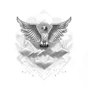 spread wing eagle tattoo design idea