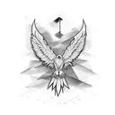 spread wing eagle tattoo design idea