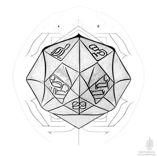 D&D dice 20 tattoo design idea